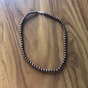 Brown Freshwater Pearl & Sterling Silver Necklace